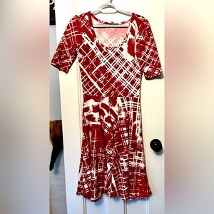 Comfortable Red and White LulaRoe dress